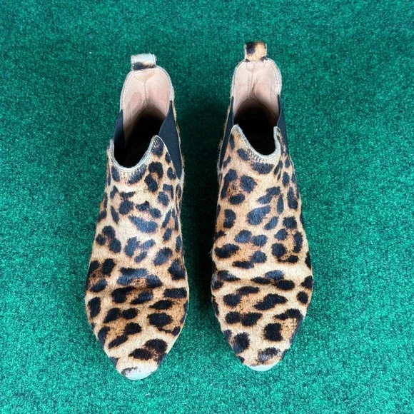 Madewell Leopard Calf Hair Chelsea Ankle Boot Pointed Toe Womens 8.5 E2241 - Picture 8 of 14